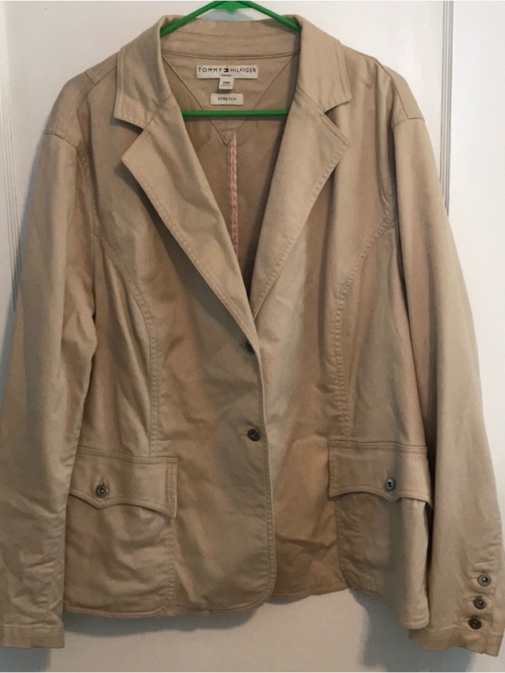 Tommy Hilfiger Women's Beige Khaki Tailored Blazer Jacket